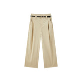 Women's High-Waisted Textured Straight-Leg Pants